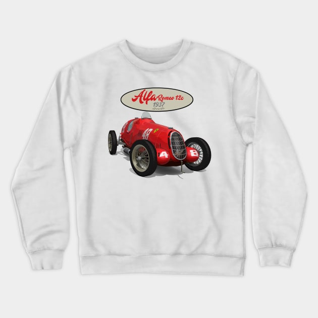 ALFA ROMEO 12C 1937 Crewneck Sweatshirt by PjesusArt